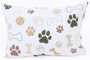 Bavlnená obliečka na vankúš Renforcé 50 x 70 cm – Psie labky biele