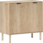 HOMCOM BOčNÝ STOLíK DO OBÝVAČKY S NASTAVITEľNOU POLICOU, 2 DVERAMI, PROTIPREVRHNUTÍM A NOGAMI Z BOROVICE PRE JEDÁLNĚ A CHODBY 78x40x77.5 cm Dub | Aoso
