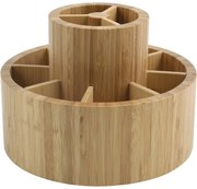 MSV Bambusový otočný organizér na kozmetiku Isalys 20 x 15,3 cm