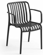 Plastová stolička TREGO s opierkami, antracitová