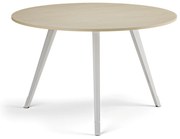 Konferenčný stôl PRIMO ZEN, priemer 120 cm, biela podnož, breza