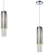 Závesné svietidlo Moonlight, 1x kryštáliky/akrylové tienidlo, ch