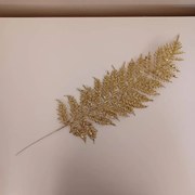 DECOLED Zlatý ornament, vetvička papradia, 55 cm