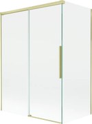 Mexen Rox, 2-krídlová posuvná vaňová zástena 120 + 70 x 150 cm, 8mm číre sklo, zlatý matný profil, 8C9-120-070-55-00