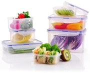 SADA 7x dóza na potraviny LOCK modrá/čirá