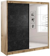 Skriňa Verona 200 betón/zrkadlo