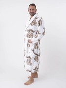 Mikroplyšový župan Ema - Róza veľkosť L