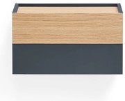 Nočný stolík v dekore duba v antracitovo-prírodnej farbe Otto – Teulat