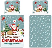 Vianočné bavlnené posteľné obliečky A Very Merry Christmas and Happy New Year - 100% bavlna - 70 x 90 cm + 140 x 200 cm