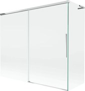 Mexen Rox, L posuvná 2-krídlová vaňová zástena 180 + 80 x 150 cm, 8mm číre sklo, chrómový profil, 8C9L-180-080-01-00
