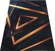DY Čierno-zlatý koberec s geometrickým vzorom Black N 03 Rozmer: 60x100 cm