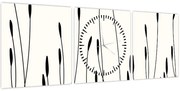 Obraz - Grafická lúka N⁰3 (s hodinami) (90x30 cm)