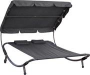 Relaxačné lehátko pre 2 osoby Craftfield Bahama,čierne