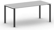 Rokovací kancelársky stôl PRIMO INFINITY, 180x90 cm, čierna podnož, sivá