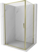 Mexen Exo, výklopný sprchový kút 90 x 80 cm, číre sklo, zlatá, 8181-090-080-50-00