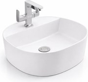 BERGAMO || Umývadlo na dosku, keramika, biela, zaoblená