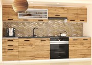 Kuchynská linka Belini 240 cm dub wotan s pracovnou doskou Marika2  TOR MARIKA2/5/WT/DW/0/B1