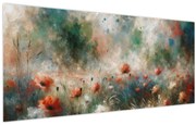 Obraz – Abstrakcia poľa s makmi (120x50 cm)
