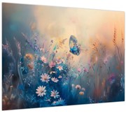 Obraz - Lúka s motýľom (70x50 cm)