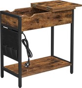 Odkladací stolík Vasagle Laurin s USB portami hnedý/čierny