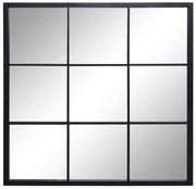 Čierne antik kovové nástenné zrkadlo Industrial - 90*2*90 cm