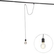 Závesná lampa čierna pre 1-fázový koľajnicový systém - Iconic Cavalux