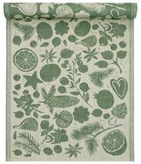 Ľanový behúň Talven Tuoksut 46x150, ľan-zelený