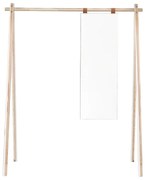 Vešiak z borovicového dreva so zrkadlom Karup Design Hongi Natural