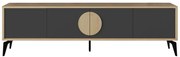 TV stolík v dekore duba v čierno-prírodnej farbe 180x51 cm Vae – Marckeric