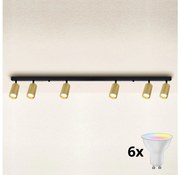 Brilagi - stmievateľné LED bodové svietidlo SELE GOLDEN 6xGU10/6,5W/230V čierna/zlatá