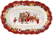 Toy 's Fantasy Oválny podnos na cukrovinky, Santa a deti, 29x19 cm, Villeroy & Boch