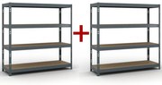 Policový regál 1+1 ZADARMO, 1853x1800x600 mm, nosnosť 600 kg