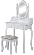 Toaletný stolík + Taburetka 9571 Sylvia Opium Biela