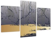 Obraz - Modrá a zlatá abstrakcia N⁰1 (90x60 cm)