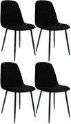 Sada 4 ks jedálenských stoličiek Maryam látka - čierna