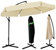 Záhradný slnečník 3m - Banana - béžový s obalom