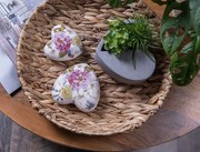 Keramické dekoračné srdce s kvetmi Lovely Flowers M - 8*8*4 cm