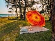 Oranžovo-červený slnečník GLEAM 180 cm