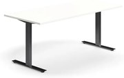 Kancelársky stôl QBUS, rovný, 1800x800 mm, T-rám, čierny rám, biela