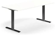 Kancelársky stôl QBUS, rovný, 1800x800 mm, T-rám, čierny rám, biela
