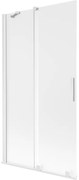 Mexen Velar, 2-krídlová posuvná vaňová zástena 100 x 150 cm, 8mm sklo námraza, biela matná, 896-100-000-31-20