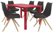 Jedálenský set 1 + 6 Belini červený / čierne Amareto AMA/0/ZES/R/6B