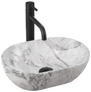 Rea Amelia Mini STONE MATT, umývadlo na dosku 380x260x130 mm, šedá-imitácia kameňa, REA-U9109