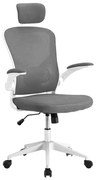 Ergonomická kancelárska stolička s bedrovou opierkou, opierkou hlavy, sivá