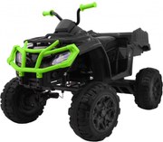Ramiz Štvorkolka XL ATV 2,4 GHz na batérie pre deti čierna/zelená + diaľkové ovládanie + pohon 4x4 + nosič batožiny + pomalý štart + EVA + LED audio