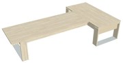 Stôl Verno+ S 200 x 370 cm s rokovacím prvkom, agát / vanilka