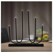 LED Vianočný svietnik 6xLED/2xAA čierny