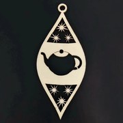 AMADEA Drevená ozdoba s kanvičkou 10 cm