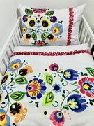 INTERMEDIC SK Posteľná obliečka do postieľky FOLKLÓR červený prúžok 90x130/45x65cm