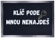 Rohožka Kľúč podo mnou nenájdeš 40x60 cm, 40x60, čiernobiela, Mercury Flooring